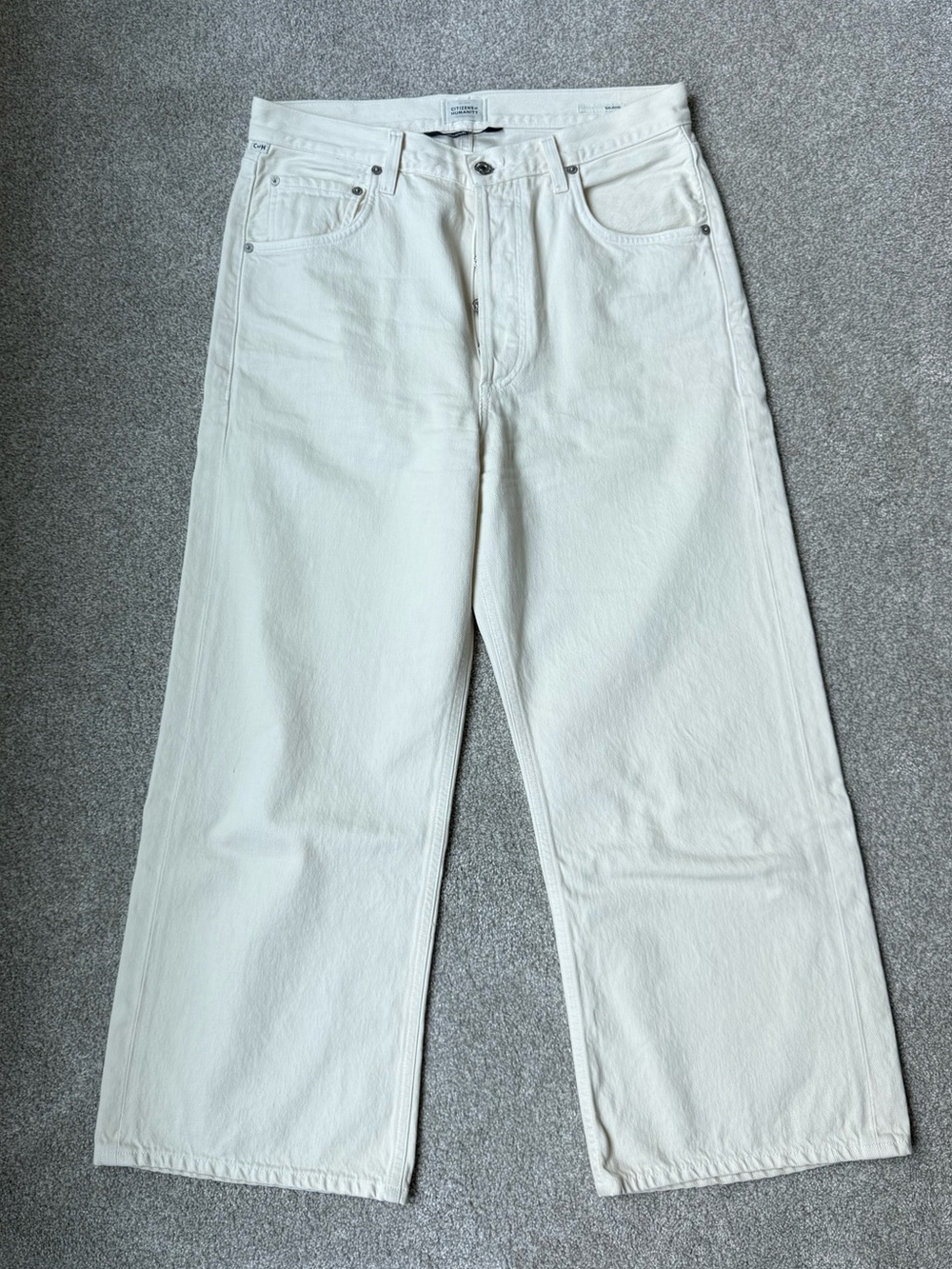 Citizens of Humanity Cream High-Rise Gaucho Jeans - Size 29